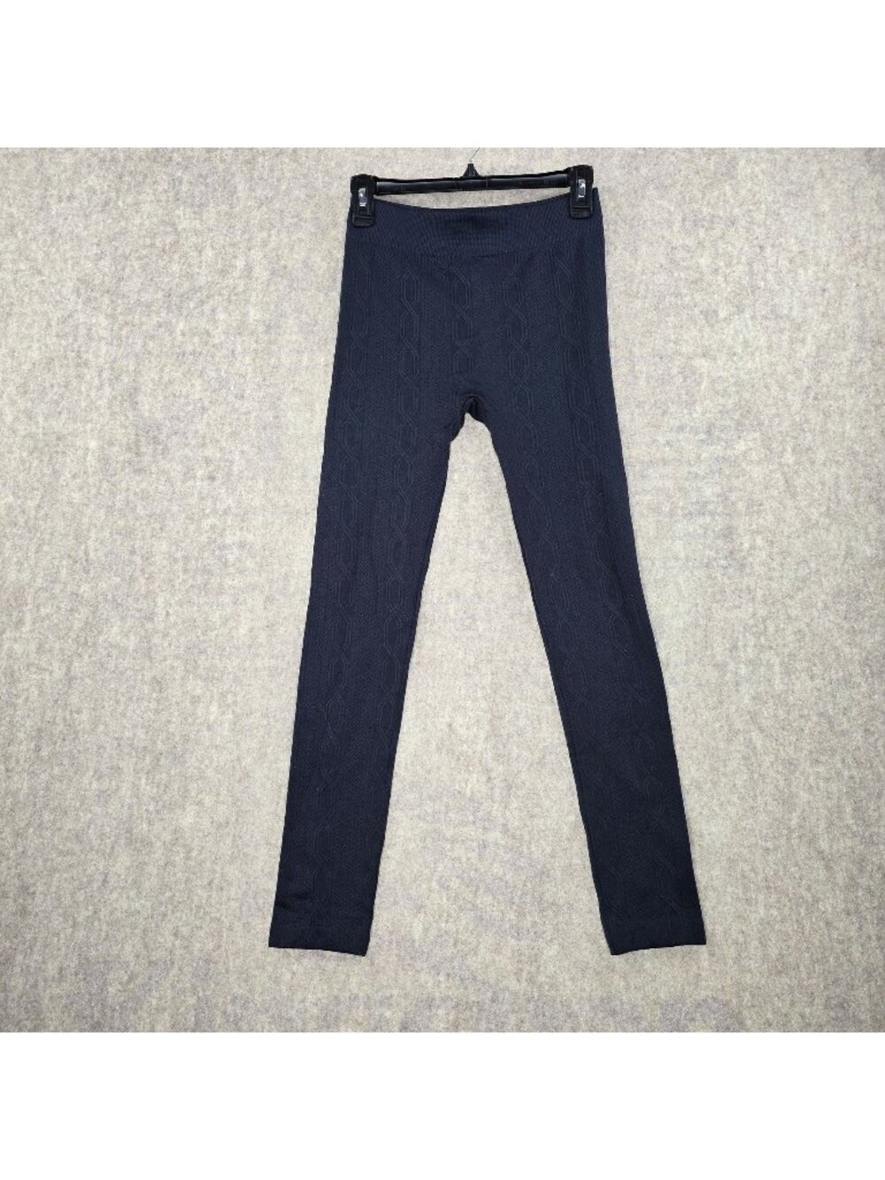 Rue21 Women Leggings Black L/XL Slim Fit Cable Texture Stretch Polyester Spandex